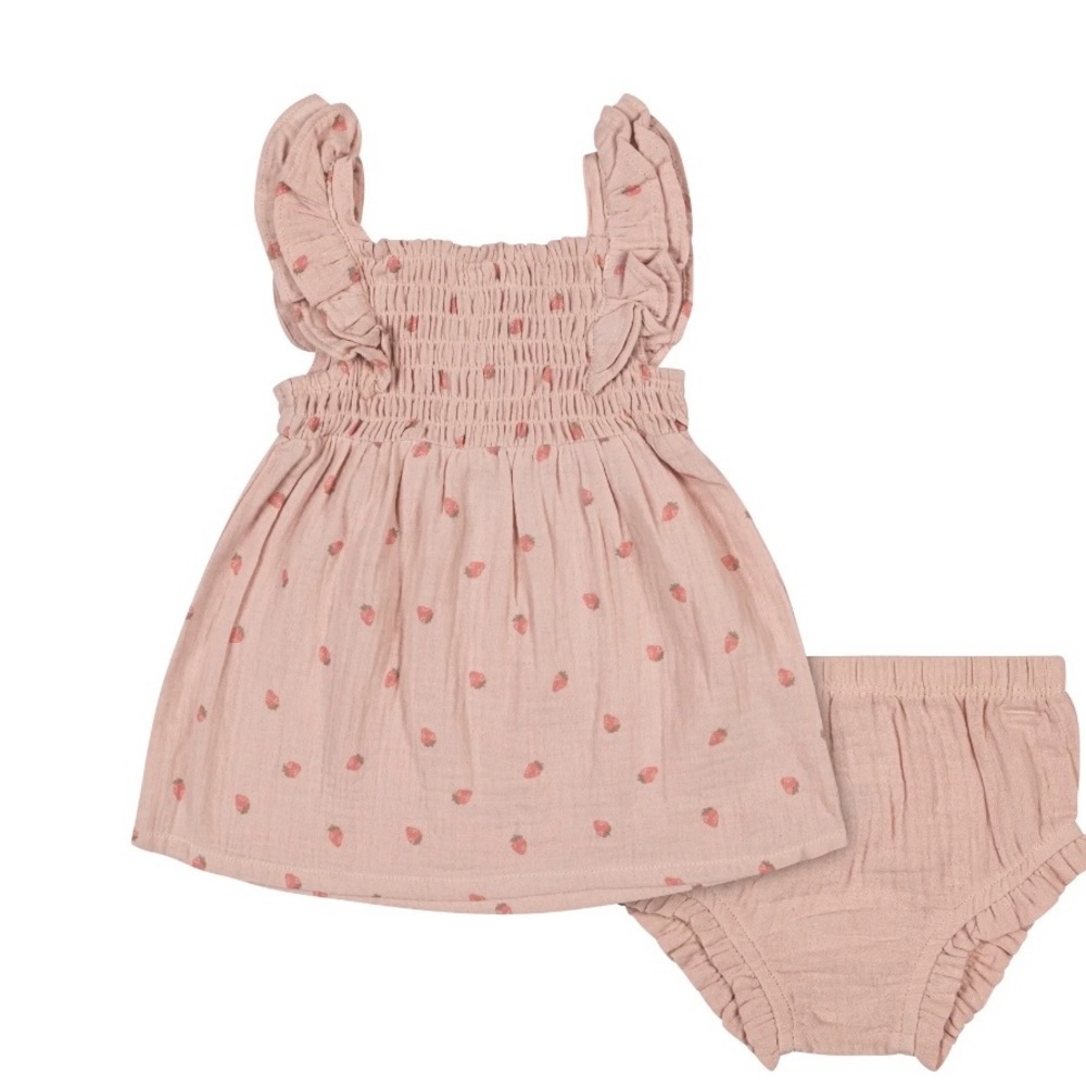 Wonderluxe Newborn/Infant Girls' Dress and Bloomer, 2-Piece Set Size 3-6 Months